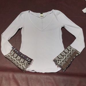 Free People Vneck Longsleeve